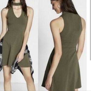 NWOT EXPRESS army green mini dress